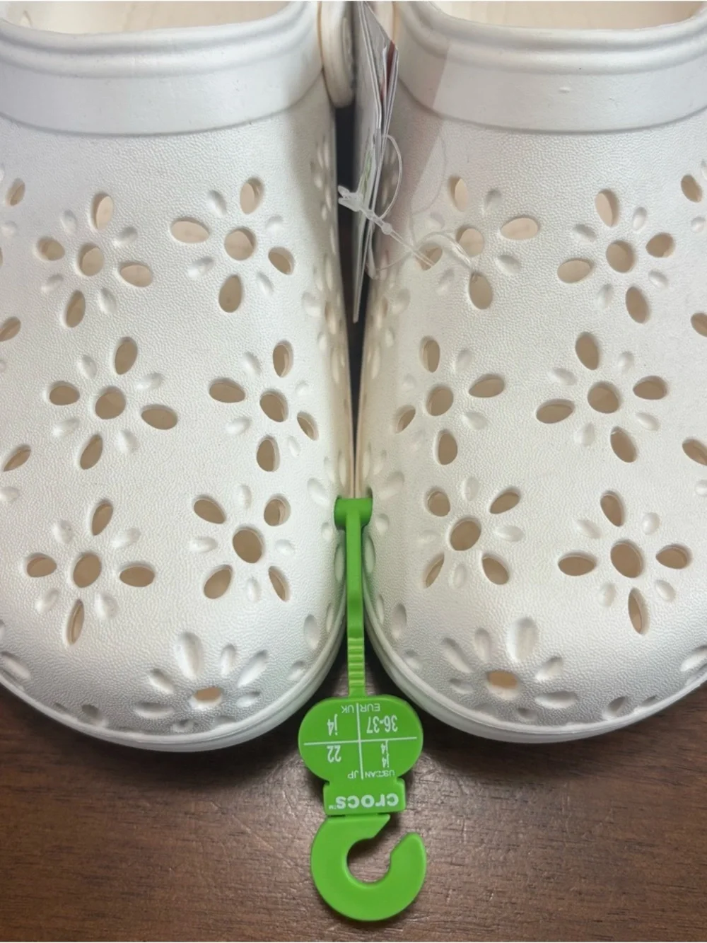 CROCS Classic Floral Cutout Clog in White